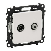 Legrand Valena LIFE.Розетка проходная TV-SAT 1,5дБ/14дБ, диапазоны 5-862МГц/950-2400 МГц.С лицевой панелью.Белая, 753463 Legrand Valena LIFE.Розетка проходная TV-SAT 1,5дБ/14дБ, диапазоны 5-862МГц/950-2400 МГц.С лицевой панелью.Белая, 753463