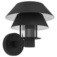 900287 Уличный настенный светильник CHIAPPERA, E27, 1X40W, IP44, L220, H225, A245, сталь, черный, бе