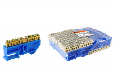 Шина "N" нулевая с изолятором на DIN-рейку 8x12мм стойка бол. 12 групп TDM Electric, SQ0801-0033