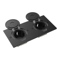 Лючок 4 мод. (2 мод. 45х45 мм.), круглая крышка, антрацит, IP44, Donel, DFB22ZMRAN Лючок 4 мод. (2 мод. 45х45 мм.), круглая крышка, антрацит, IP44, Donel, DFB22ZMRAN