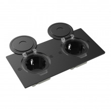 Лючок 4 мод. (2 мод. 45х45 мм.), круглая крышка, антрацит, IP44, Donel, DFB22ZMRAN