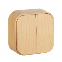 Legrand Переключатель двухклавишный - Legrand Quteo - IP20 10A 250В винтовые зажимы накладной монтаж - дерево, 782266 Legrand Переключатель двухклавишный - Legrand Quteo - IP20 10A 250В винтовые зажимы накладной монтаж - дерево, 782266