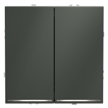 Выключатель встраиваемый VOLTUM S70 двухклавишный с подсветкой 10А, (титан), VLS020206