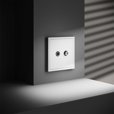 Розетка телевизионнная встраиваемая VOLTUM S70 оконечная TV+SAT, (белый матовый), VLS060402