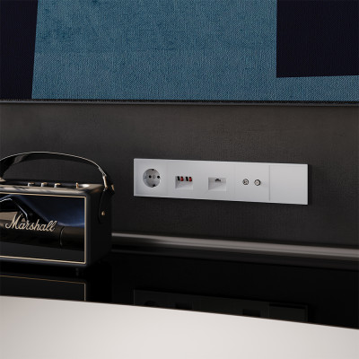 Розетка телевизионнная встраиваемая VOLTUM S70 оконечная TV+SAT, (белый матовый), VLS060402