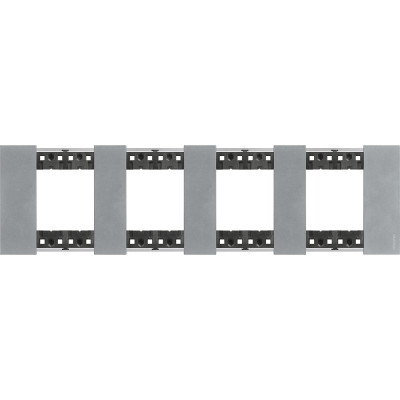KA4802M4NW Bticino LIVING NOW. Декоративная рамка 4 поста (2+2+2+2 модуля).Цвет "Луна", KA4802M4NW