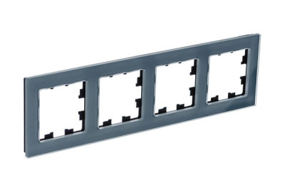 ATN360704 - ATLASDESIGN NATURE 4-постовая РАМКА, НАТУРАЛЬНОЕ СТЕКЛО, ГРИФЕЛЬ, Systeme Electric