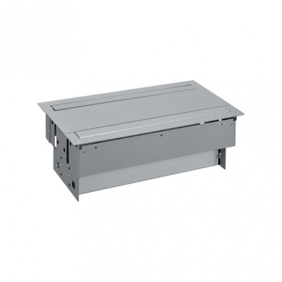 Simon 400 Двухсторонний врезной x12 розеточный блок, планка, 8x2P+E, 4xUSB з/у, 2 пустых модуля, Алюминий,, 47624000-133