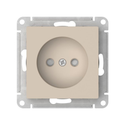 ATN001249S - ATLASDESIGN РОЗЕТКА без заземления со шторками, 16А, мех., быстрозажим. клем., ПЕСОЧНЫЙ, Systeme Electric