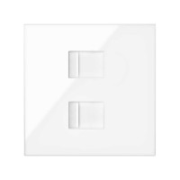 Simon 10000006-130 Накладка розетки 2xRJ45 цвета белый глянец S100