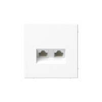 GAL000185 - ARTGALLERY РОЗЕТКА двойная компьютерная RJ45+RJ45, кат. 5е, механизм, БЕЛЫЙ, Systeme Electric