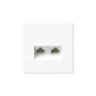 GAL000185 - ARTGALLERY РОЗЕТКА двойная компьютерная RJ45+RJ45, кат. 5е, механизм, БЕЛЫЙ, Systeme Electric