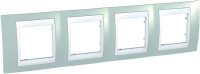 MGU6.008.870 - UnicaCh Рамка 4-ная горизонт., морск. волна/бел., Schneider Electric