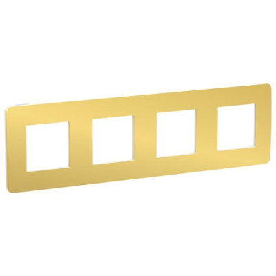 рамка 4-постовая, ЗОЛОТО/белый