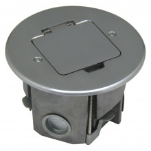 Donel Лючок 2 мод. (1 мод. 45х45 мм.),  круглый, полированное серебро, IP44, (с уст. набором), DFB2ZMS