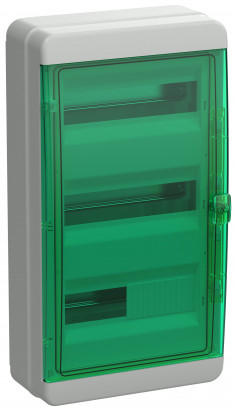 TEKFOR Корпус пласт. КМПн-36 IP65 зелен. прозр. дверь IEK, TF5-KP72-N-36-65-K03-K06