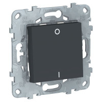 выключатель двухполюсный, 1-клавишный, сх. 2, 16 AX, 250 В, антрацит