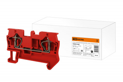 Зажим клеммный безвинтовой (ЗКБ) 1,5 мм2 17,5А красный TDM Electric, SQ0822-0087