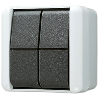 Сдвоенная кнопка 10AX 250V~; для накладного монтажа IP44, 835W Сдвоенная кнопка 10AX 250V~; для накладного монтажа IP44, 835W