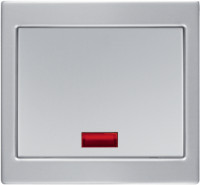 Berker Выключатель 1-клавишный, с подсветкой, алюминий,серия K.5