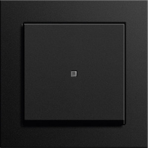 Gira Выключатель 1-клавишный, с подсветкой, черный матовый, серия E2