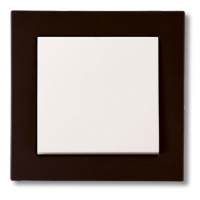 Выключатель 1-клавишный, рамка - мокко, клавиша - белый глянцевый, серия G-Classic, JASMART Electric