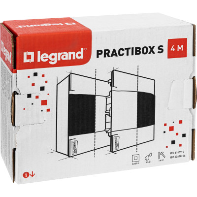 Legrand Practibox S Пластиковый щиток Встраиваемый 1X4 Белая дверь, 134544