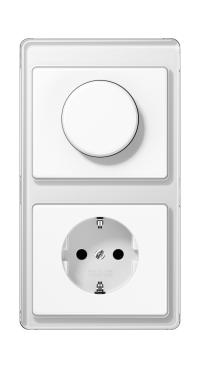 Jung Блок: Розетка 2к+з + Светорегулятор поворотный,  серия SL 500