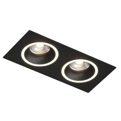 Denkirs DK2062-BK Встраиваемый светильник с декоративной акриловой вставкой, черный, алюминий