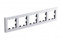 ATN312105 - ATLASDESIGN NATURE 5-постовая РАМКА, МЕТАЛЛ СЕРЕБРО, Systeme Electric