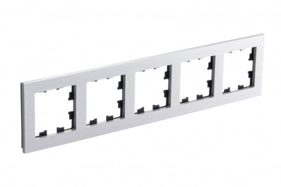 ATN312105 - ATLASDESIGN NATURE 5-постовая РАМКА, МЕТАЛЛ СЕРЕБРО, Systeme Electric