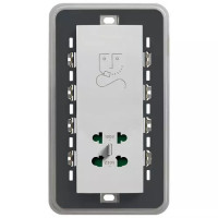 Vimar Розетка для бритвы вертикальная 230В, серебро матовое, 20291.N