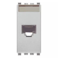 Vimar Розетка RJ45 NETSAFE CAT6 UTP, серебро матовое, 20339.13.N