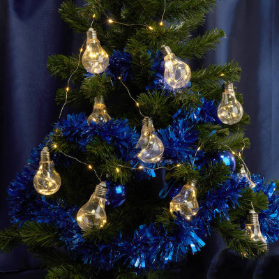 Гирлянда "лампочки", 100 LED, 3м, 2700K, 10 подвесов, батарейки 3*AA, IP20, CL580, Feron 32368