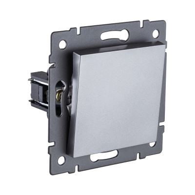 Выключатель 1-клавишный проходной 10А/250В, серый Kollinger REA-S-003GY для Aspekt, Eleganz, Reflex