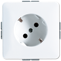Штепсельная розетка SCHUKO с поворотом на 45°, 16A 250V~; центральная плата; белая, CD520-45WW