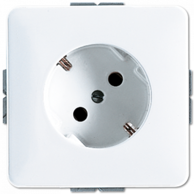 Штепсельная розетка SCHUKO с поворотом на 45°, 16A 250V~; центральная плата; белая, CD520-45WW