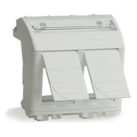 ДКС Адаптер для двух информационных разъемов Keystone, слоновая кость, 2мод., 75614S