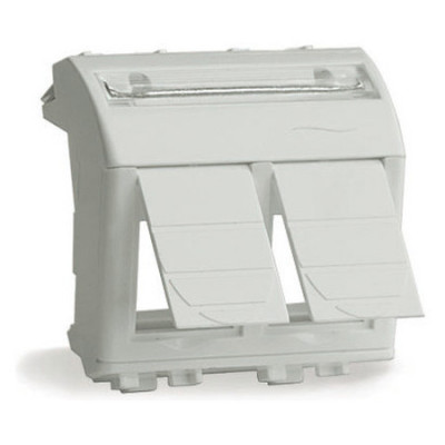 ДКС Адаптер для двух информационных разъемов Keystone, слоновая кость, 2мод., 75614S