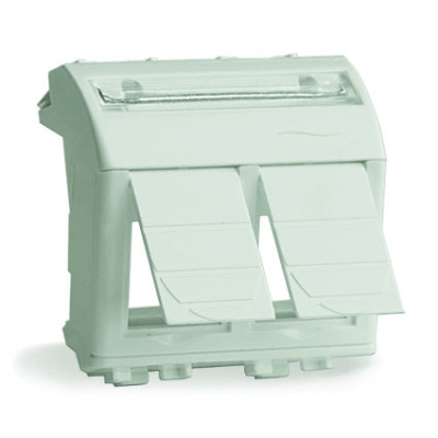 ДКС Адаптер для двух информационных разъемов Keystone, слоновая кость, 2мод., 75614S