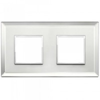 Vimar Накладка Eikon Evo на 4 модуля (2+2) расстояние между центрами 71мм, серебряный лед, 21643.72