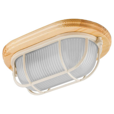 Светильник накладной IP54, 220V 60Вт  Е27, дерево, клен, овал, с решеткой, НБО 04-60-012, 11572, Feron 11572