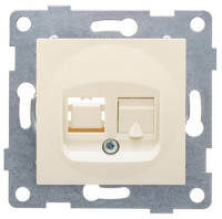 GUSI Ugra МЕХАНИЗМ розетки компьютерной RJ45, одинарной, скрытая установка. Цвет бежевый., С11К1-003