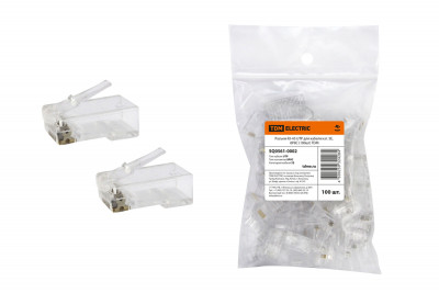 Разъем RJ-45 UTP для кабеля кат. 5Е, 8P8C (100шт) TDM Electric, SQ0561-0002