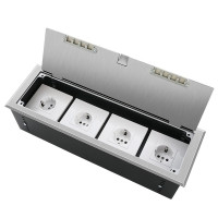 Люк напольный на 4 модуля (горизонт.), металлический, h=100мм, с рамкой, крышка без углубления, TIMIUX, нержавеющая сталь, EU4GH100R ST Люк напольный на 4 модуля (горизонт.), металлический, h=100мм, с рамкой, крышка без углубления, TIMIUX, нержавеющая сталь, EU4GH100R ST