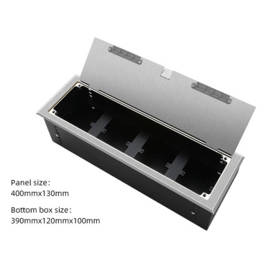 Люк напольный на 4 модуля (горизонт.), металлический, h=100мм, с рамкой, крышка без углубления, TIMIUX, нержавеющая сталь, EU4GH100R ST