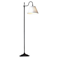 LUSSOLE MILAZZO Торшер, цвет основания - коричневый, плафон - ткань (цвет - белый), 1x60W E27, LSL-2905-01