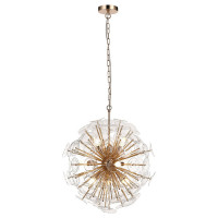 LUSSOLE SHELBY Люстра подвесная, цвет основания - бронзовый, плафон - стекло (цвет - прозрачный), 12x40W E14, LSP-8385