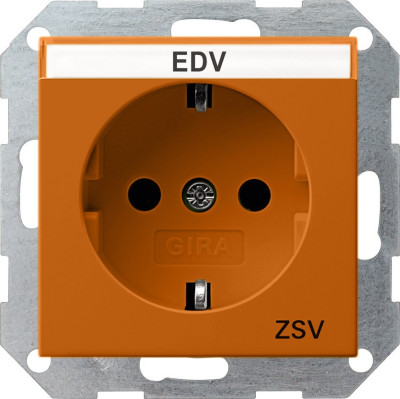 047302 Gira Розетка с зазем конт поле и надпись ZSV