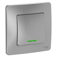 BLANCA С/У 1-клавишный ПЕРЕКЛЮЧАТЕЛЬ (cх.6) с подсв., 10А,250B, АЛЮМИНИЙ BLANCA С/У 1-клавишный ПЕРЕКЛЮЧАТЕЛЬ (cх.6) с подсв., 10А,250B, АЛЮМИНИЙ